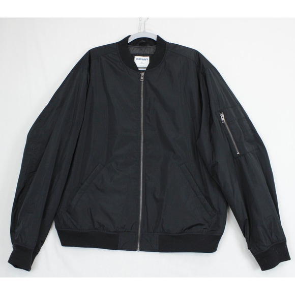 Old Navy Other - Old Navy Water Resistant Bomber Jacket Men XL Workwear Sleeve Pockets Black